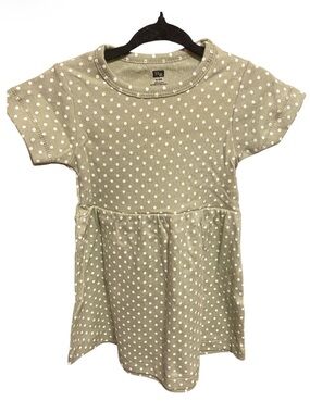 Hudson Baby Olive Green and White Polka Dot Short Sleeve Dress NEW size 6-9 mth